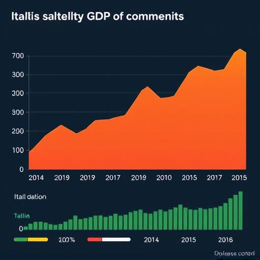 Grafico che mostra l'andamento del PIL italiano