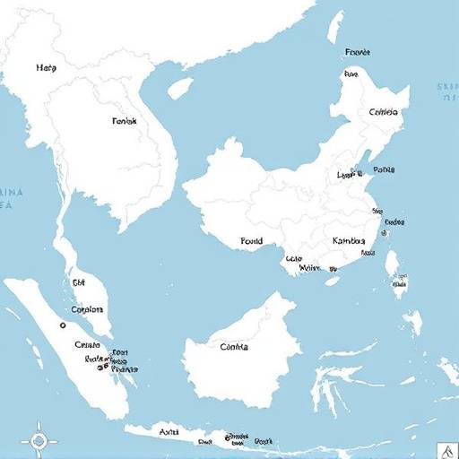 Mappa del Mar Cinese Meridionale che mostra le aree contese