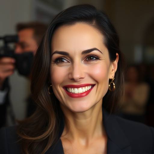 Monica Bellucci sorride durante un'intervista